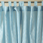Fish Block Printed Hand Dyed Mulmul Curtains, Blue - Eyaas